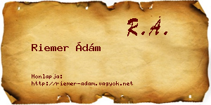 Riemer Ádám névjegykártya